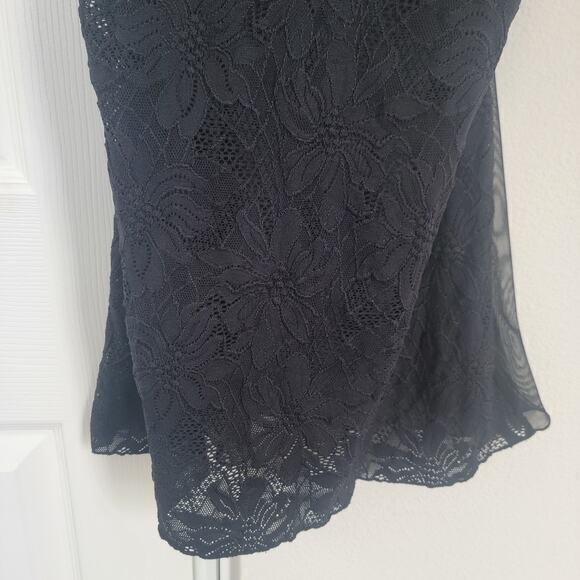 Fredericks of Hollywood Black Teddy Slip Lace Medium Nightie Grunge Whimsygoth - Picture 4 of 16